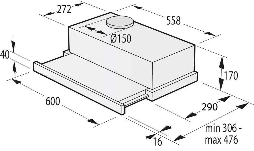 Hotă Gorenje TH62E4BG, negru