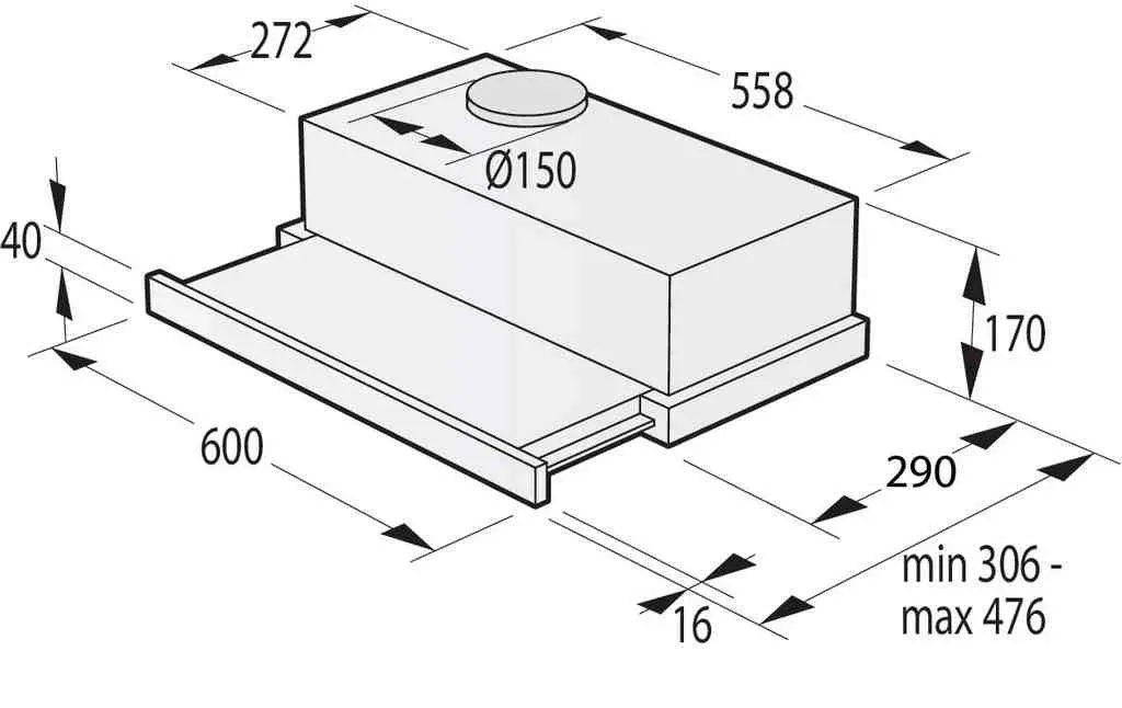 Hotă Gorenje TH64E4BG, negru