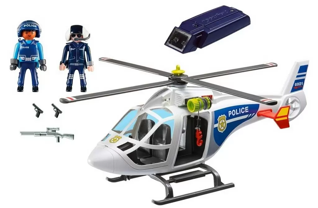 Set jucării Playmobil Police Helicopter with LED Searchlight