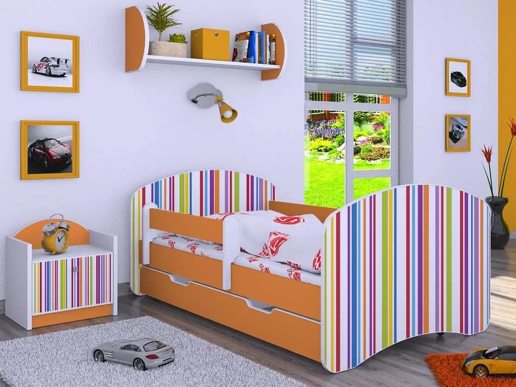 Noptieră Happy Babies Happy SZN02 Colored Lines, alb/color/portocaliu