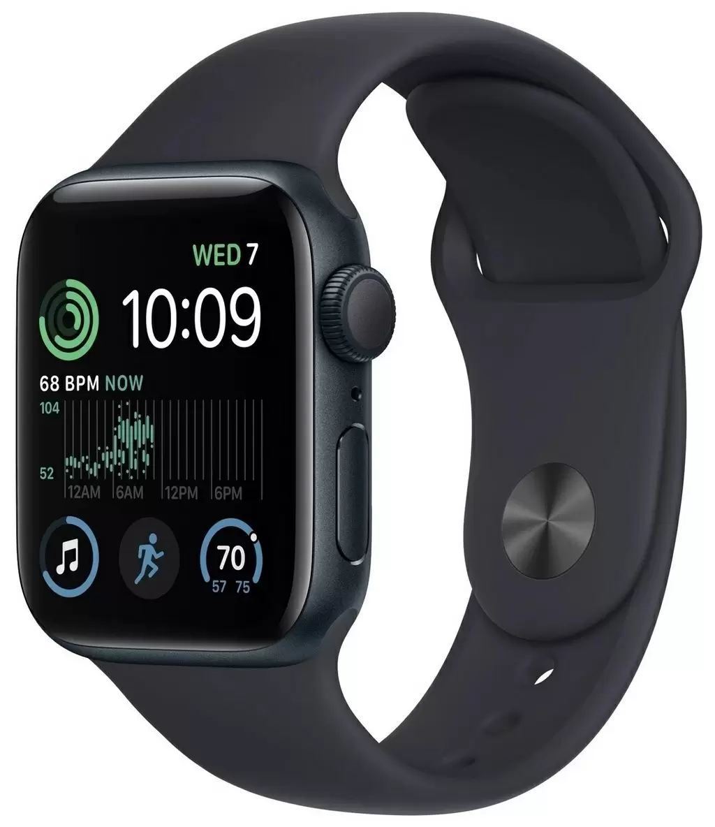 Smartwatch Apple Watch SE 40mm, carcasă din aluminiu, curea tip sport midnight