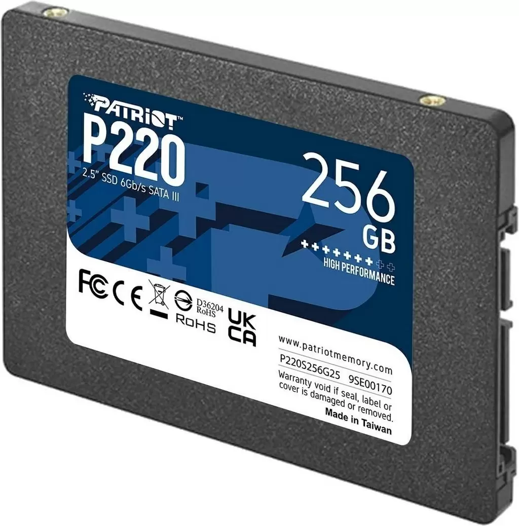 SSD накопитель Patriot P220 2.5" SATA, 256ГБ