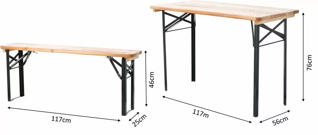 Set mobilă de grădină GardenLine MEB0780, natural/negru