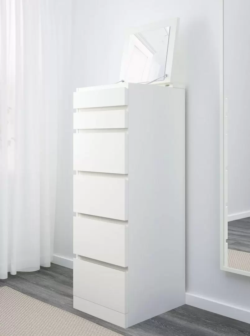 Comodă IKEA Malm 6 setare/oglinda 40x123cm, alb