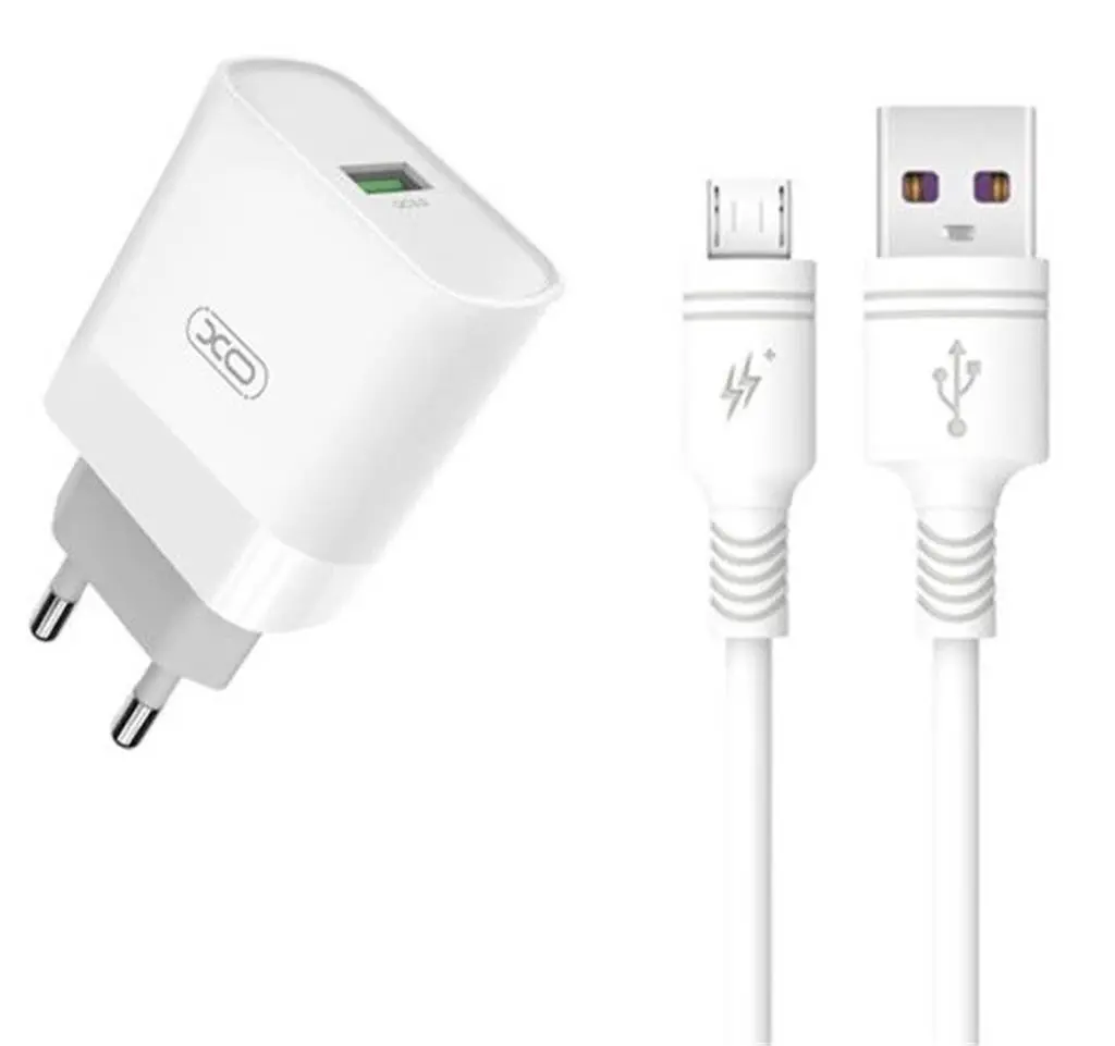 Зарядное устройство XO 15W L63 + Micro-USB Cable, белый на tehnoparc.md Зарядное устройство XO 15W L63 + Micro-USB Cable, белый
