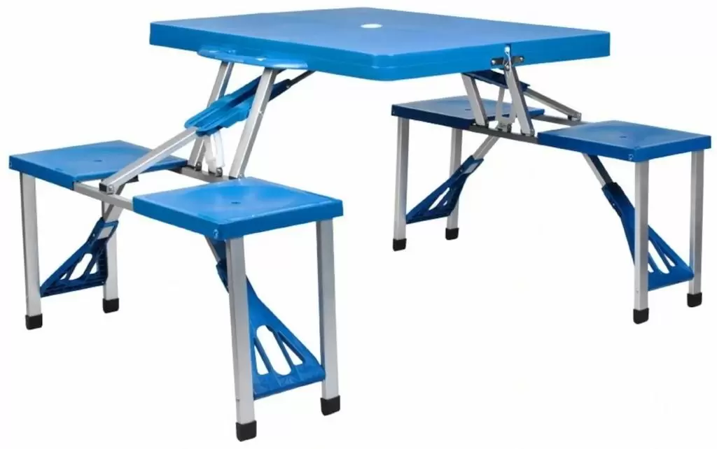 Masă și scaune pliante pentru camping Freestyle 23239, albastru