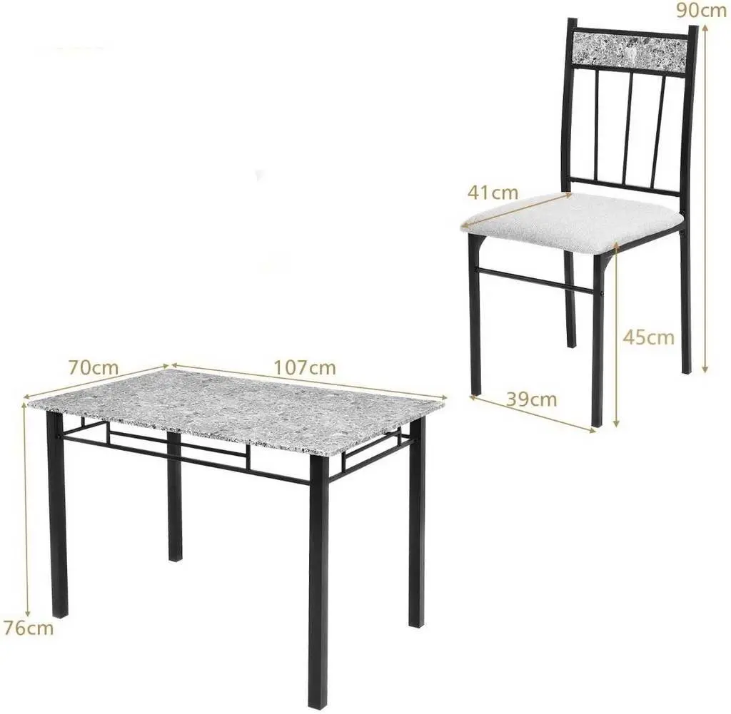 Set masă și scaune Costway HW61424, negru/gri