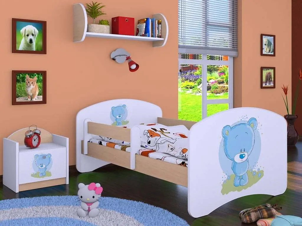Тумба прикроватная Happy Babies Happy SZN02 Bear, белый/светлая груша на tehnoparc.md Тумба прикроватная Happy Babies Happy SZN02 Bear, белый/светлая груша