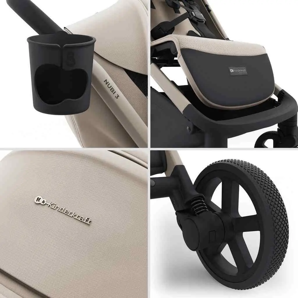 Коляска KinderKraft Nubi 3, бежевый