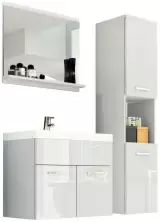 Set de mobilă moale Bratex Montreal, alb/alb lucios
