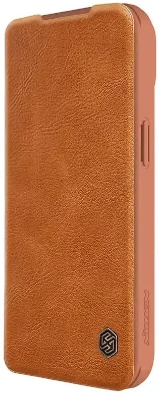 Чехол Nillkin Apple iPhone 15 Pro Qin Pro, коричневый