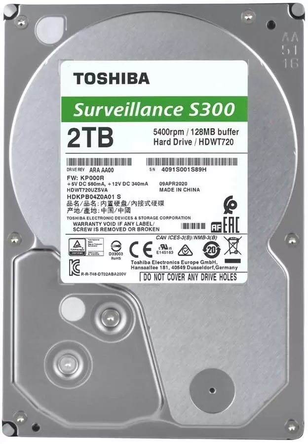 Жесткий диск Toshiba Surveillance S300 3.5" HDWT720UZSVA, 2TB