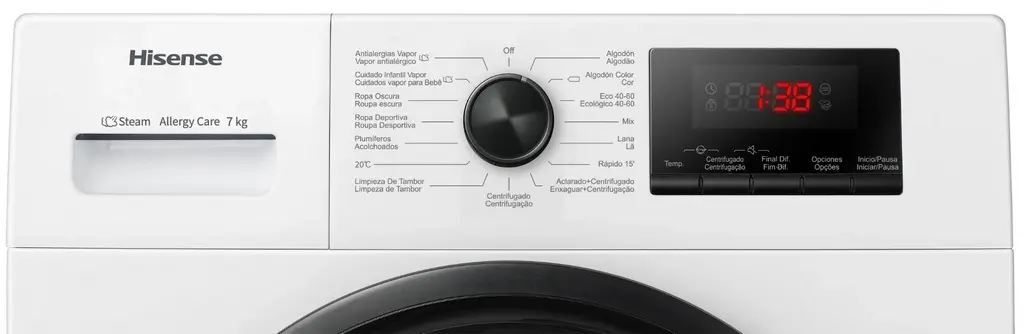 Maşină de spălat rufe Hisense WFPV7012EM, alb