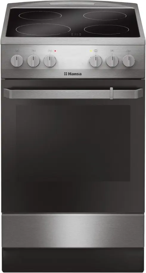 Aragaz electric Hansa FCCX580009, inox/negru pe tehnoparc.md Aragaz electric Hansa FCCX580009, inox/negru