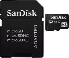 Карта памяти SanDisk microSDHC 32GB Class 4 + SD adapter