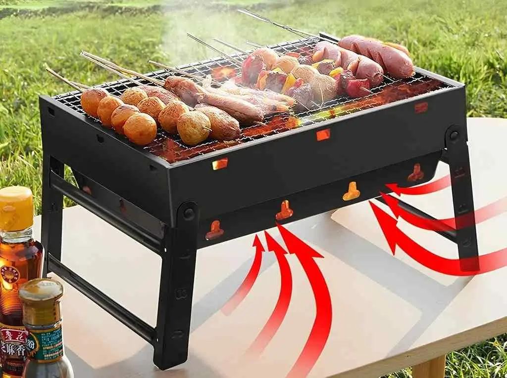 Grătar 4Life BBQ Grill AT95, negru