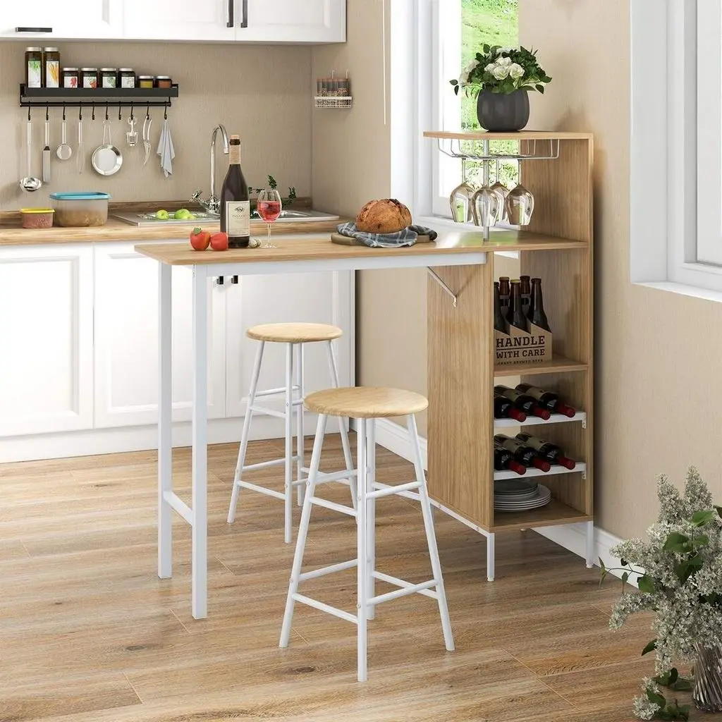 Set masă și scaune Costway JV10669NA, natural pe tehnoparc.md Set masă și scaune Costway JV10669NA, natural