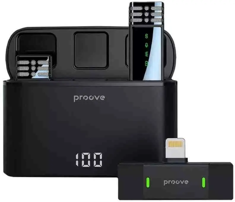 Microfon Proove Proove Record Lightning (2 mic), negru