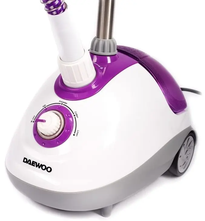 Aparat de călcat vertical cu aburi Daewoo DGS1600DP, alb/violet