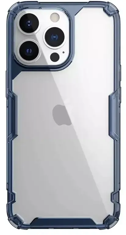 Чехол Nillkin Apple iPhone 13 Pro Ultra thin TPU Nature Pro, прозрачный/синий на tehnoparc.md Чехол Nillkin Apple iPhone 13 Pro Ultra thin TPU Nature Pro, прозрачный/синий