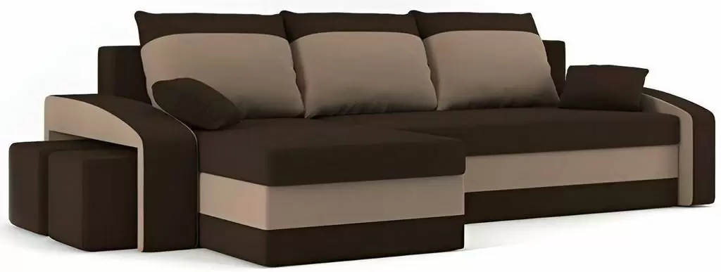 Диван угловой Magnifico Meble Hewlet Foam Pouffe Left Mikro 20/Mikro 05, коричневый/капучино