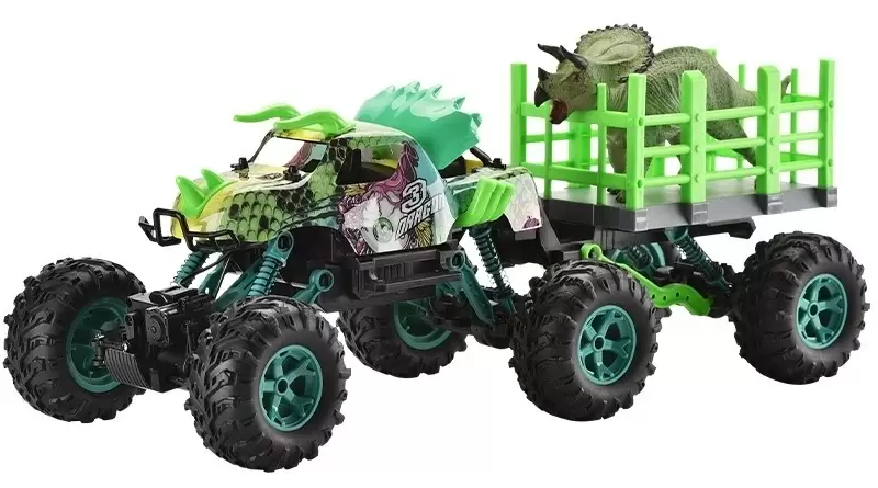 Jucărie teleghidată Crazon Oversize Wheel Dinosaur Truck, verde