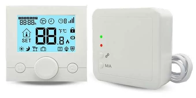 Termostat de cameră Telin ETR AC8078RF, alb