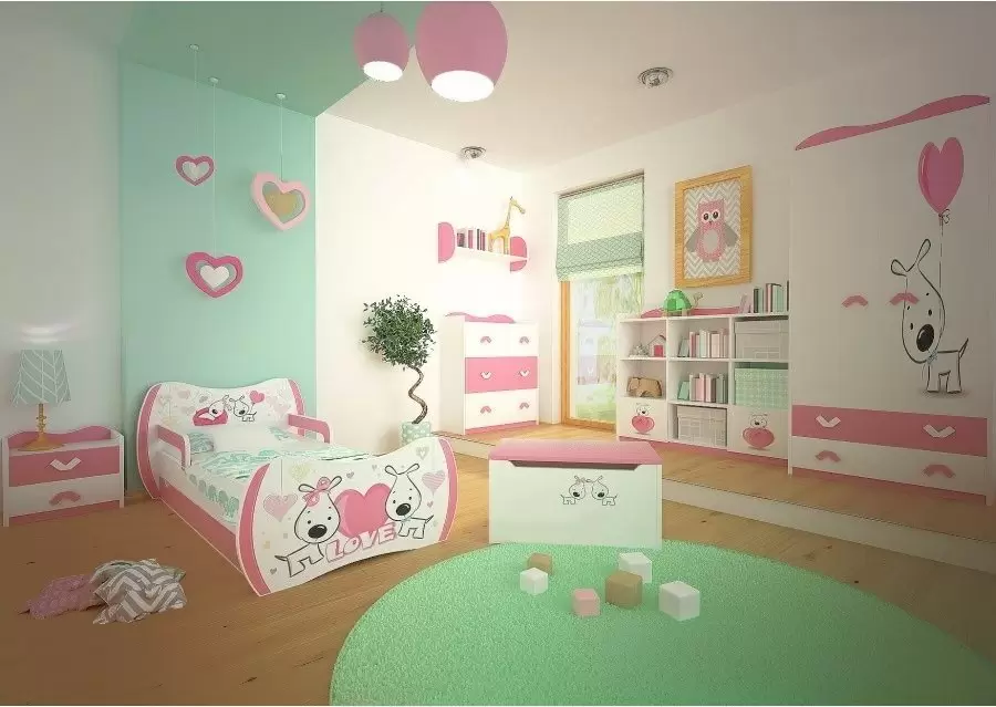 Mobilă pentru copii Happy Babies Dream 44, alb/roz