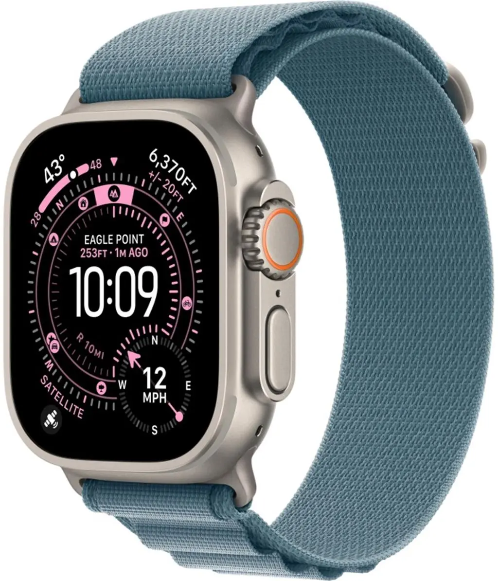 Умные часы Apple Ultra 3 Natural Titanium Case with Light Blue Alpine Loop - Medium, MEWM4