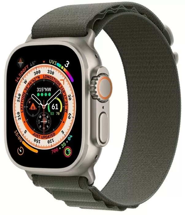 Умные часы Apple Watch Ultra GPS + Cellular 49мм, корпус из титана, ремешок Alpine Loop Large зеленый