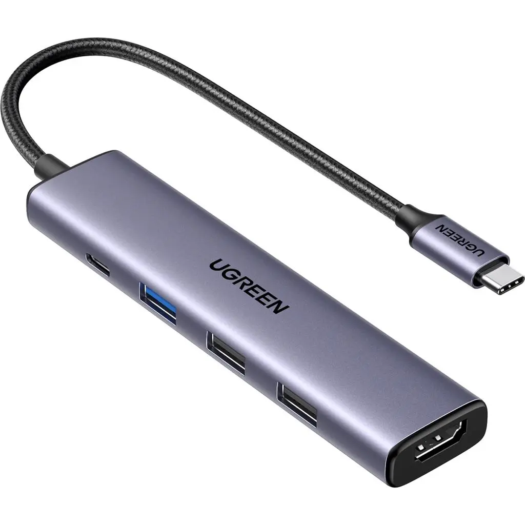 Разветвитель Ugreen 5in1 USB-C, серый