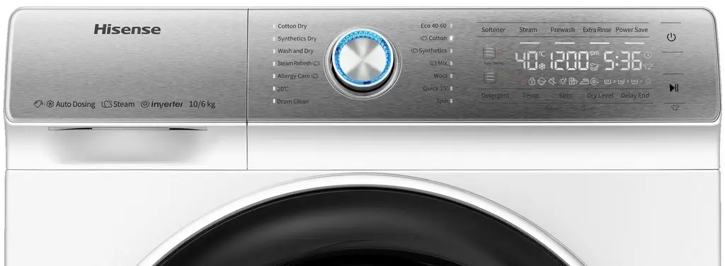 Maşină de spălat/uscat rufe Hisense WDQR1014EVAJM, alb
