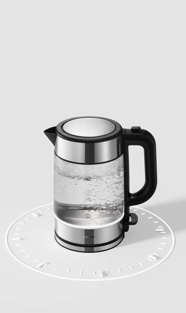 Fierbător de apă Xiaomi Electric Glass MJDSH05FD, inox/negru