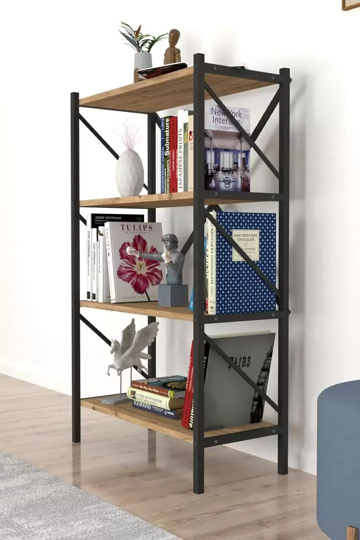 Etajeră Fabulous 4 Shelves Metal, pin/negru