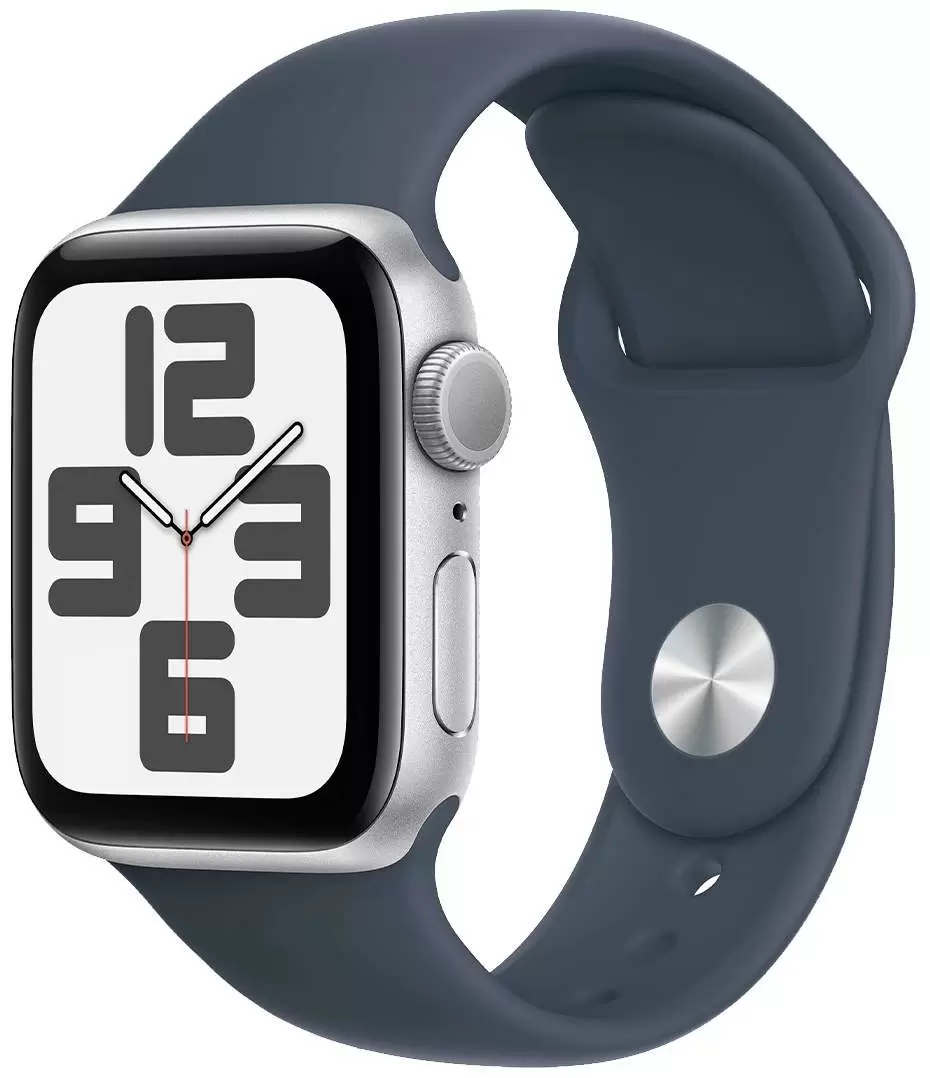 Умные часы Apple Watch SE 2 40mm Silver Aluminium Case with Storm Blue Sport Band S/M