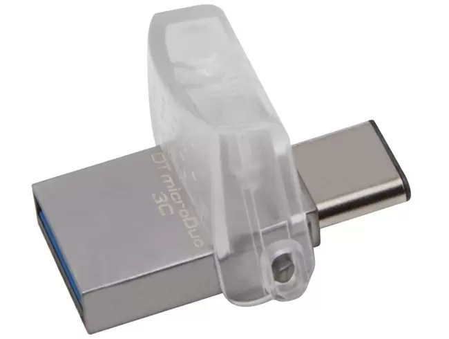 Flash USB Kingston DataTraveler MicroDuo 128GB, argintiu