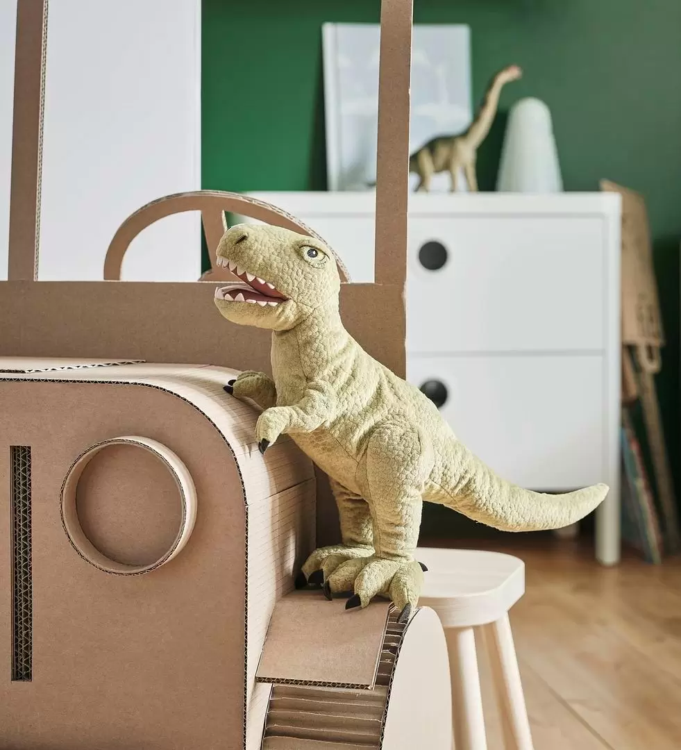 Jucărie de pluș IKEA Jattelik Dinozaur Tiranozaur Rex 44cm, verde