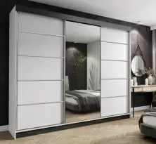 Dulap-cupe Prime Furniture Amo 250x200x62cm, alb/negru/argintiu