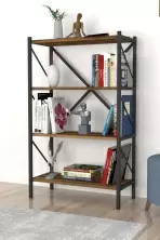 Etajeră Fabulous 4 Shelves Metal, nuc/negru