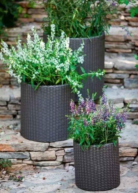 Ghiveci Curver Cylinder Planters S+M+L, antracit