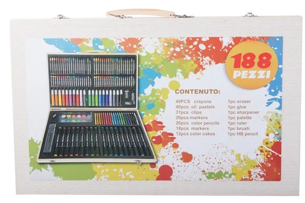 Детский набор для рисования 4Play Wooden Set 188pcs