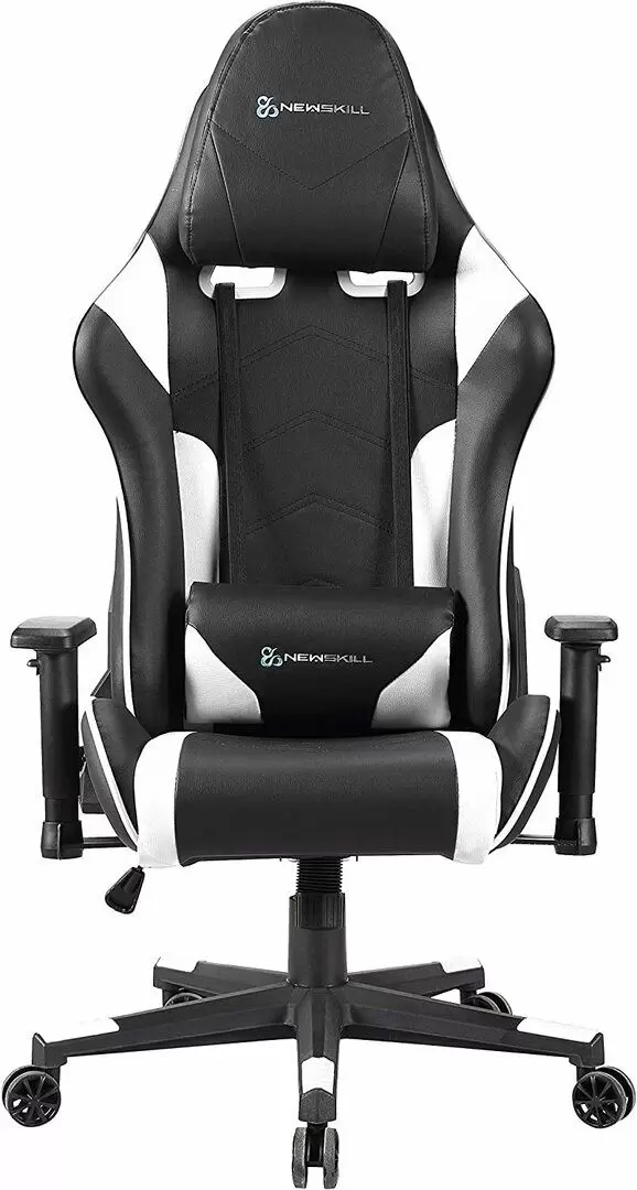 Scaun gaming Newskill Kitsune, negru/alb