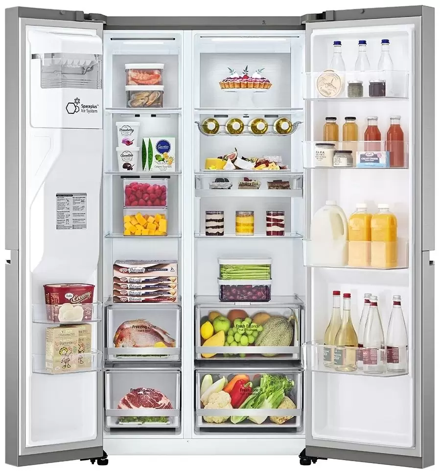 Холодильник LG GSJV90PZAE, нержавеющая сталь