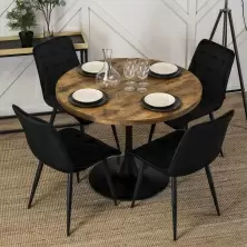 Masă Mebel Elite Lino 100, stejar rustic/negru