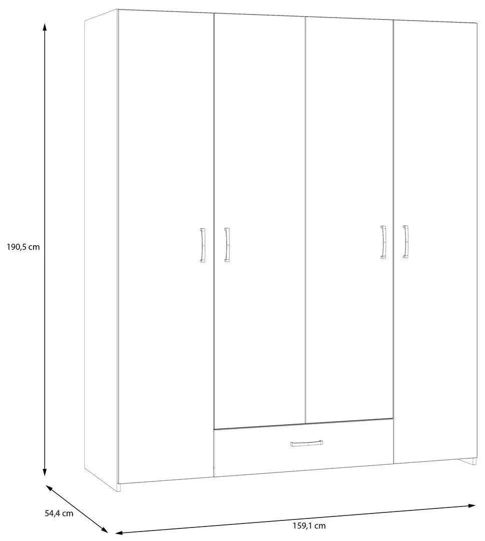 Шкаф Fortuna Econobox 159x190см, белый/дуб пуччини