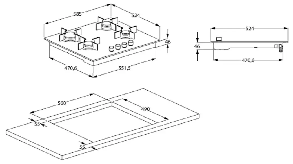 Газовая панель Beko HILW64225SW, белый