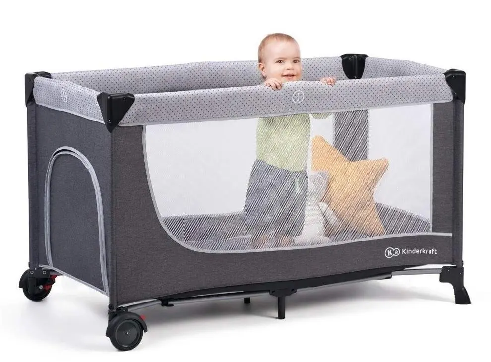 Манеж KinderKraft Leody, серый