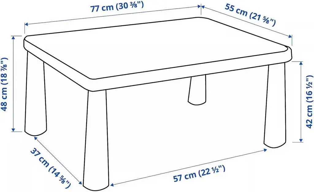 Măsuță pentru copii IKEA Mammut 77x55cm, verde deschis