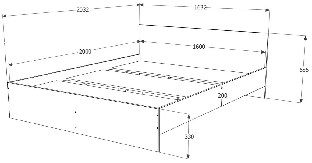 Кровать Haaus 160x200см, венге