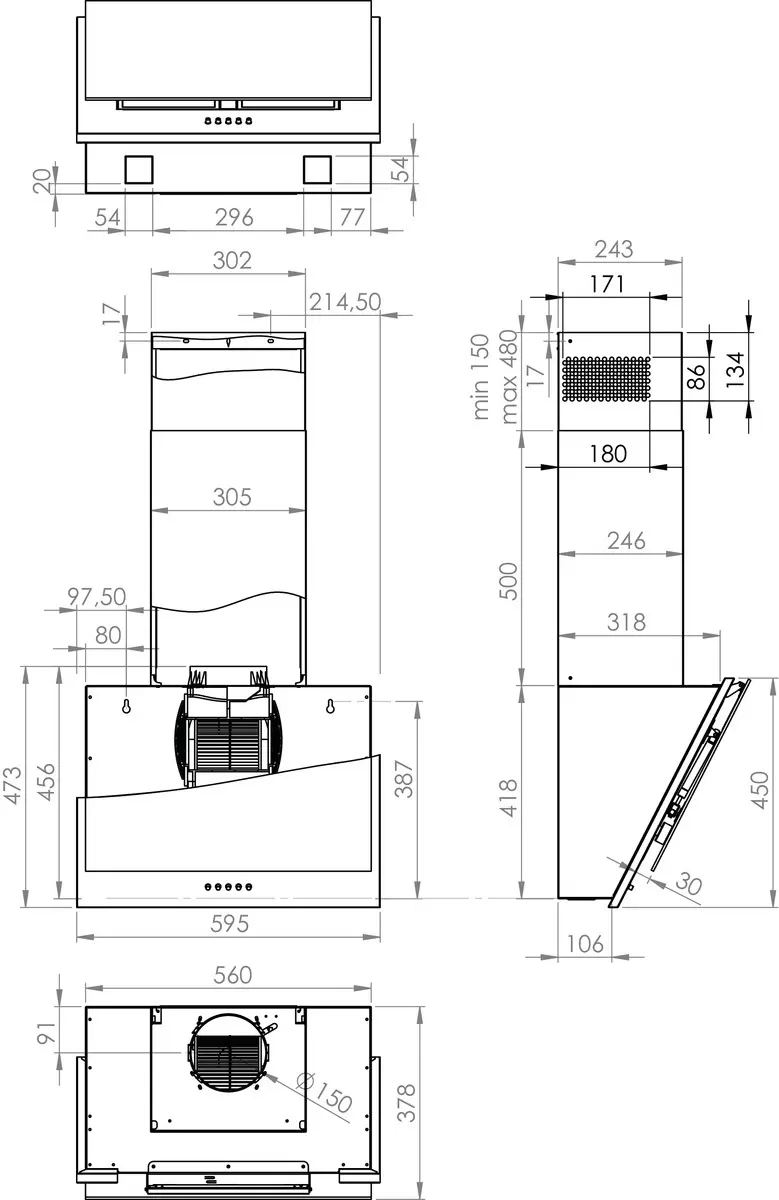 Hotă Gorenje WHI 6 SYB, negru